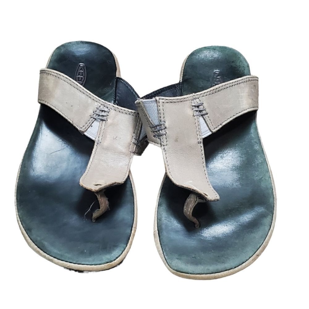 Keen Taupe Brown Slide Sandals